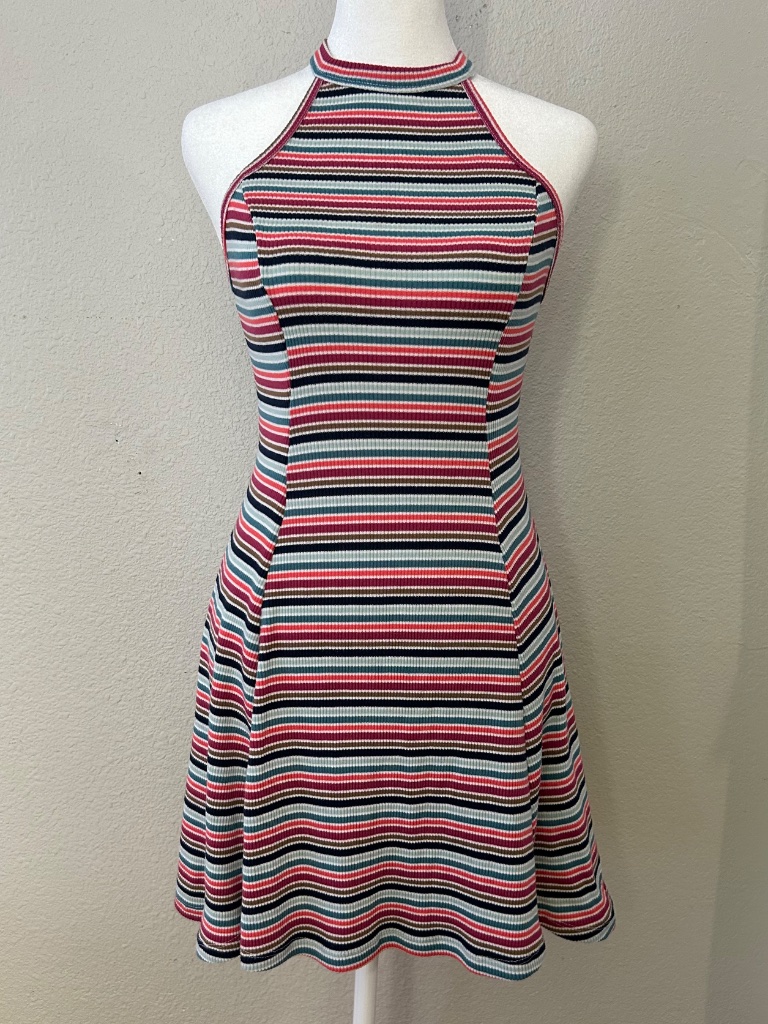 Hollister California Striped Ribbed Halter Dress Small
